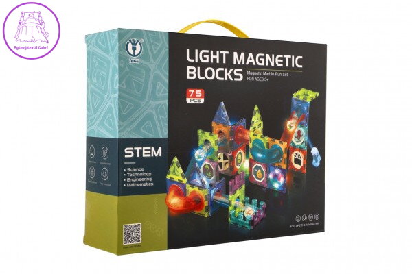 Kuličková dráha magnetická plast 75ks 8 kuliček + doplňky na baterie se světlem v krabici 31x25x8cm Kuličková dráha magnetická plast 75ks 8 kuliček + doplňky na baterie se světlem v krabici 31x25x8cm