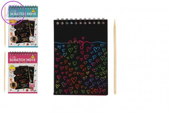 Škrabací/Vyškrabovací notes barevný 10 listů 10x14cm 2 barvy v sáčku Škrabací/Vyškrabovací notes barevný 10 listů 10x14cm 2 barvy v sáčku