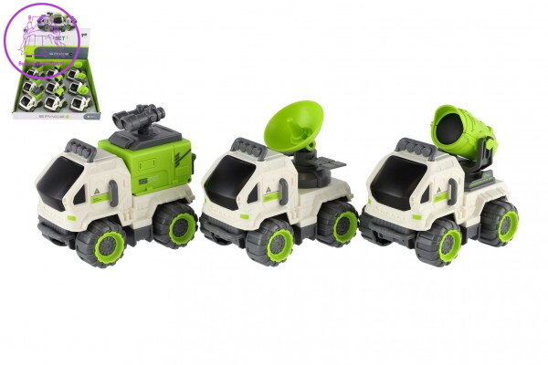 Auto vesmírné plast 7x10cm na setrvačník 3 druhy 9ks v boxu Auto vesmírné plast 7x10cm na setrvačník 3 druhy 9ks v boxu