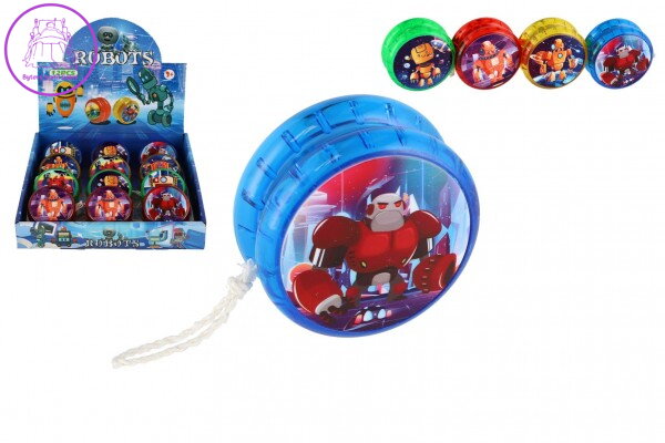 Jojo svítící roboti plast 6cm na baterie mix druhů 12ks v boxu Jojo svítící roboti plast 6cm na baterie mix druhů 12ks v boxu