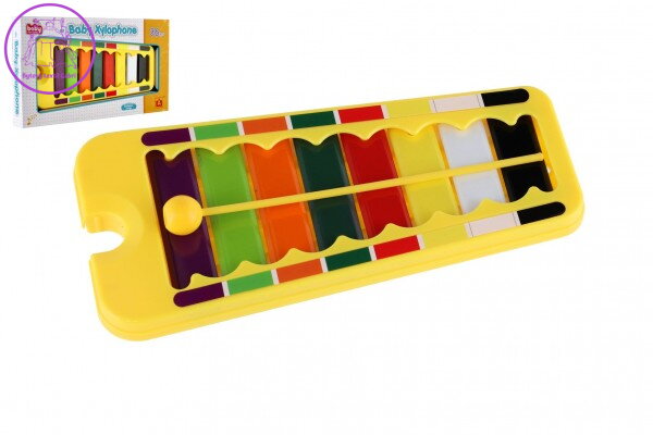 Xylofon plast/kov 24cm s paličkou v krabici 29x16x3cm Xylofon plast/kov 24cm s paličkou v krabici 29x16x3cm