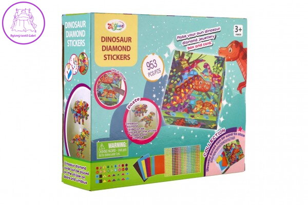 Kreativní sada diamantové malování Dinosaurus s nalepovacími diamanty v krabici 21x18x6cm Kreativní sada diamantové malování Dinosaurus s nalepovacími diamanty v krabici 21x18x6cm
