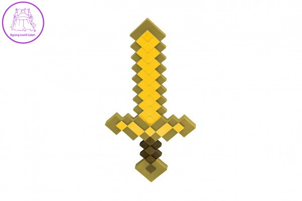 Meč Minecraft zlatý plast 52cm na kartě Meč Minecraft zlatý plast 52cm na kartě
