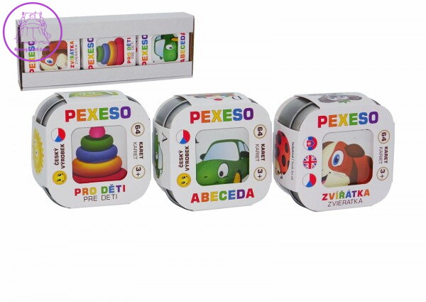 Pexeso 3ks Abeceda, Zvířátka, Pro děti společenská hra v krabičce 8x21x4cm Pexeso 3ks Abeceda, Zvířátka, Pro děti společenská hra v krabičce 8x21x4cm