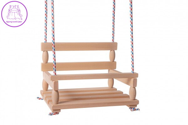 Houpačka dřevo přírodní 38x30cm nosnost 80kg v sáčku Houpačka dřevo přírodní 38x30cm nosnost 80kg v sáčku