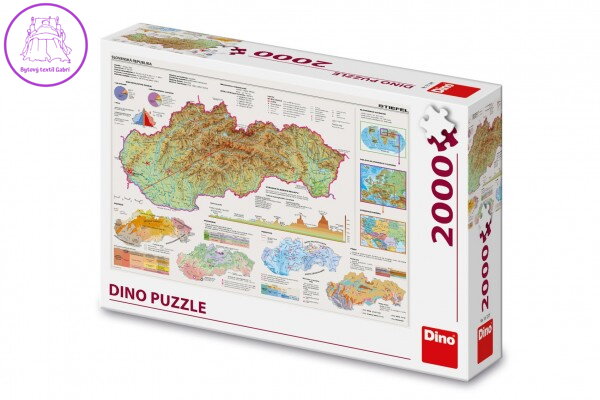 Puzzle Mapa Slovenska 97x69cm 2000 dílků v krabici 32x23x7cm