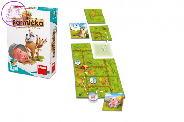 Farmička dětská společenská hra v krabičce 9x13x4cm Farmička dětská společenská hra v krabičce 9x13x4cm