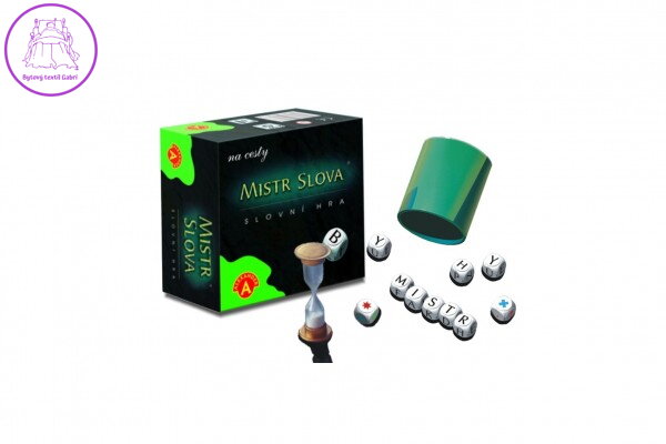 Mistr Slova společenská hra na cesty s kostkami v krabičce 13x12,5x6cm Mistr Slova společenská hra na cesty s kostkami v krabičce 13x12,5x6cm