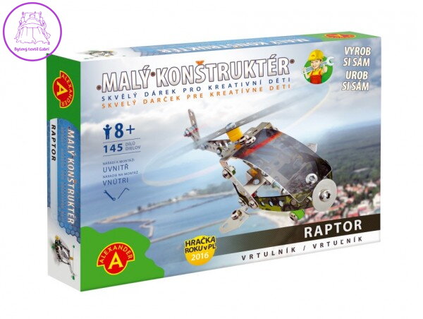 Malý konstruktér vrtulník Raptor kov 145ks stavebnice v krabici 23x17x3,5cm Malý konstruktér vrtulník Raptor kov 145ks stavebnice v krabici 23x17x3,5cm