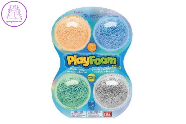 PlayFoam® Modelína/Plastelína kuličková 4 barvy na kartě 18x27x4cm PlayFoam® Modelína/Plastelína kuličková 4 barvy na kartě 18x27x4cm
