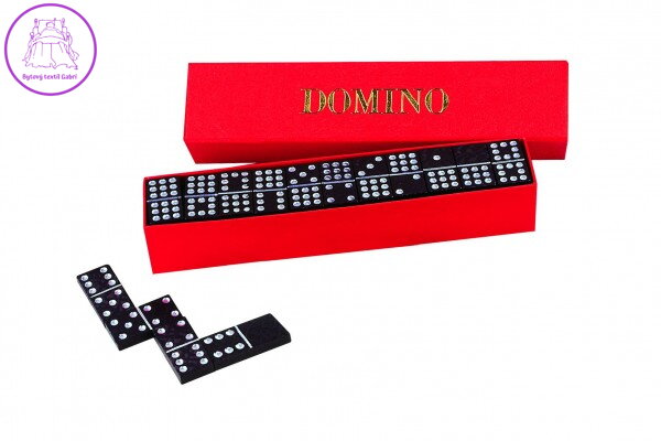 Domino společenská hra dřevo 28ks v krabičce 15,5x3,5x5cm