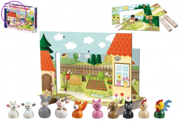 Magnetické divadlo se zvířátky do pohádky dřevo v krabici 34x23x3,5cm Magnetické divadlo se zvířátky do pohádky dřevo v krabici 34x23x3,5cm