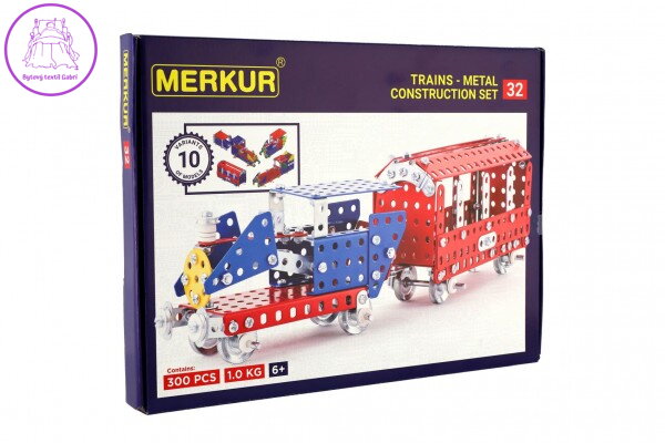 Stavebnice MERKUR 032 Železniční modely 10 modelů 300ks v krabici 36x27x3cm Stavebnice MERKUR 032 Železniční modely 10 modelů 300ks v krabici 36x27x3cm