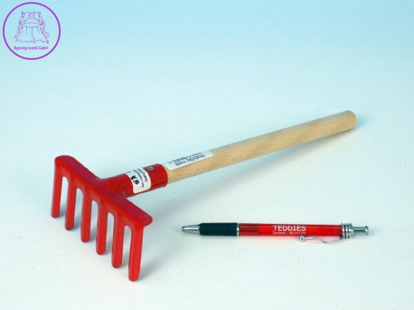 Hrábě malé dřevo/kov 27cm asst 3 barvy nářadí Hrábě malé dřevo/kov 27cm asst 3 barvy nářadí