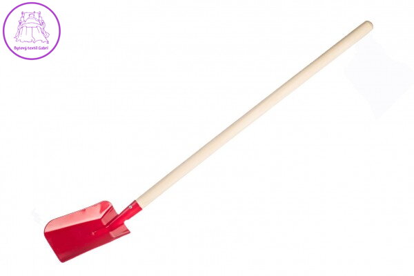 Lopata/Lopatka červená s násadou kov/dřevo 80cm nářadí