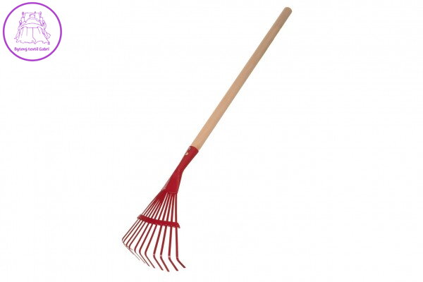 Hrábě planžetové červené s násadou kov/dřevo 80cm nářadí Hrábě planžetové červené s násadou kov/dřevo 80cm nářadí