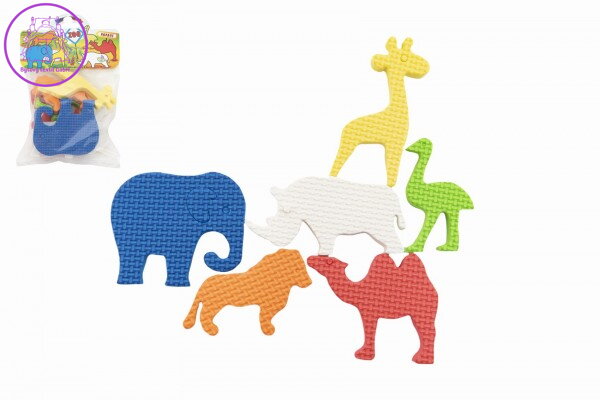 Vodolepky Pěnové dílky ZOO/Safari 6ks v sáčku 14x21cm Vodolepky Pěnové dílky ZOO/Safari 6ks v sáčku 14x21cm