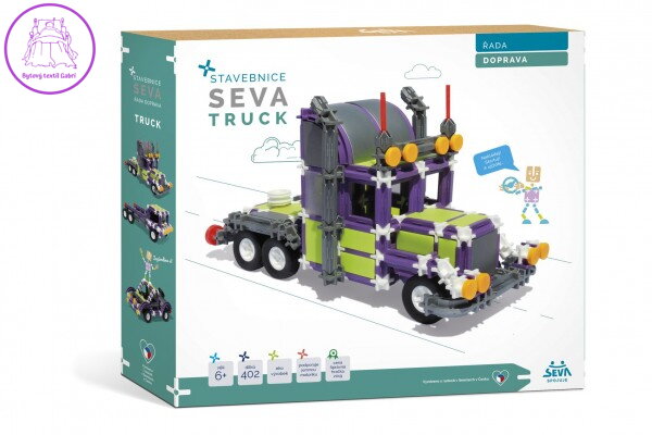 Stavebnice SEVA DOPRAVA Truck plast 402 dílků v krabici 35x33x5cm Stavebnice SEVA DOPRAVA Truck plast 402 dílků v krabici 35x33x5cm