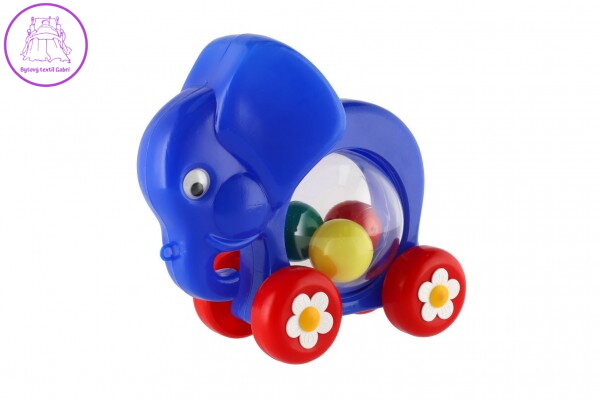 Slon s míčky tahací plast 20x18x9,5cm v sáčku 12m+ Slon s míčky tahací plast 20x18x9,5cm v sáčku 12m+