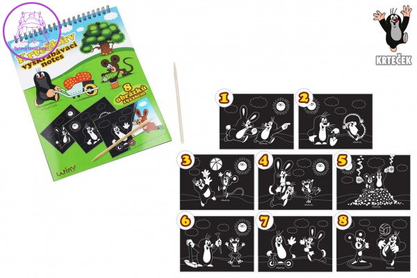 Škrabací/Vyškrabovací notes Krtek 8 listů 19x26cm v sáčku Škrabací/Vyškrabovací notes Krtek 8 listů 19x26cm v sáčku