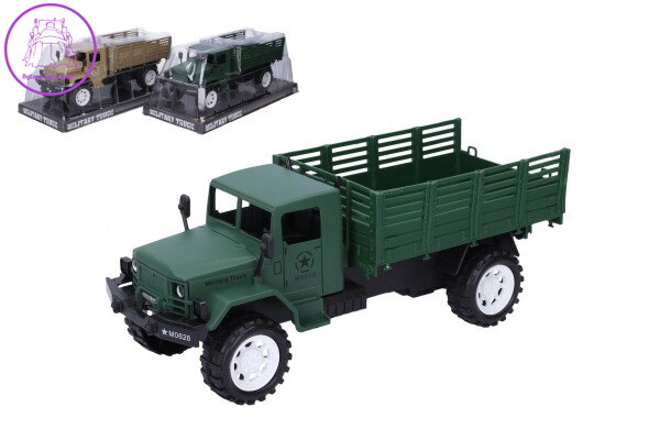 Auto vojenské nákladní plast 27cm na setrvačník 2 barvy v blistru 14x32x13cm Auto vojenské nákladní plast 27cm na setrvačník 2 barvy v blistru 14x32x13cm
