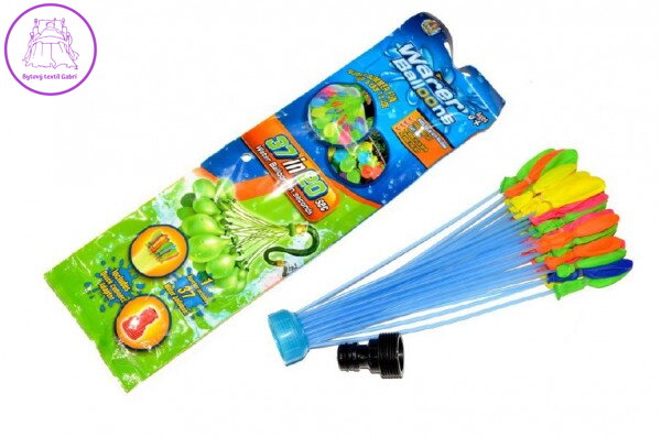 Vodní bomby sada pro vodní bitvu 37ks s nástavcem na kohoutek 10x30cm v sáčku Vodní bomby sada pro vodní bitvu 37ks s nástavcem na kohoutek 10x30cm v sáčku