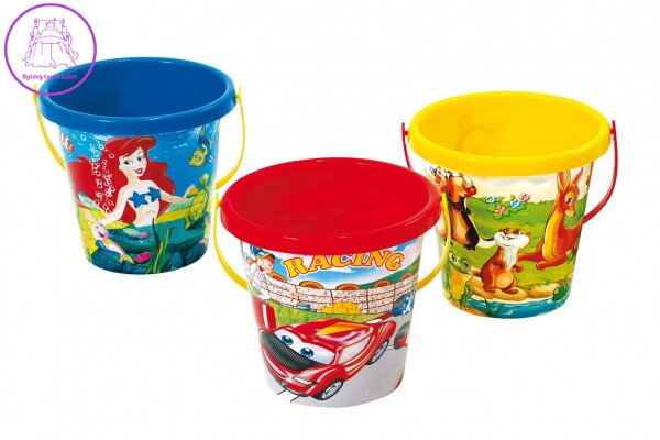 Kbelík na písek plast 16x15cm mix barev 18m+ Kbelík na písek plast 16x15cm mix barev 18m+