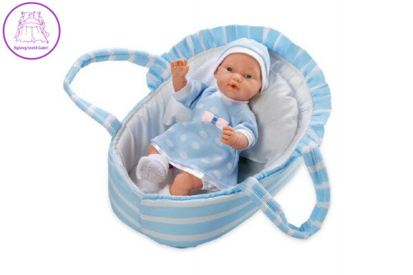Panenka/miminko Arias vonící měkké tělo 28cm modré v tašce na baterie v sáčku Panenka/miminko Arias vonící měkké tělo 28cm modré v tašce na baterie v sáčku