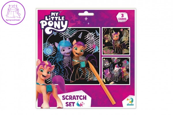 Škrabací obrázek 3ks barevný My little Pony 20x20cm na kartě Škrabací obrázek 3ks barevný My little Pony 20x20cm na kartě