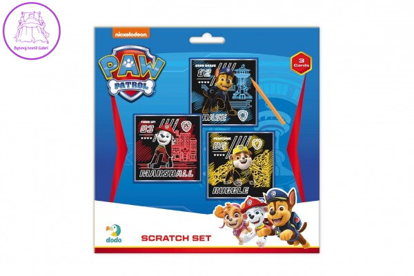 Škrabací obrázek 3ks barevný Tlapková patrola/Paw Patrol 20x20cm na kartě Škrabací obrázek 3ks barevný Tlapková patrola/Paw Patrol 20x20cm na kartě