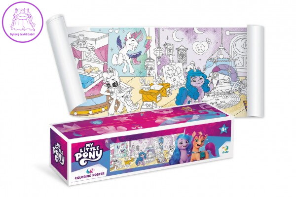 Plakát na vybarvení My Little Pony 70x16cm v krabičce 19x5x5cm Plakát na vybarvení My Little Pony 70x16cm v krabičce 19x5x5cm