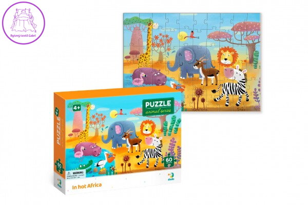 Puzzle Afrika 32x23cm 60 dílků v krabičce 24x18x4cm