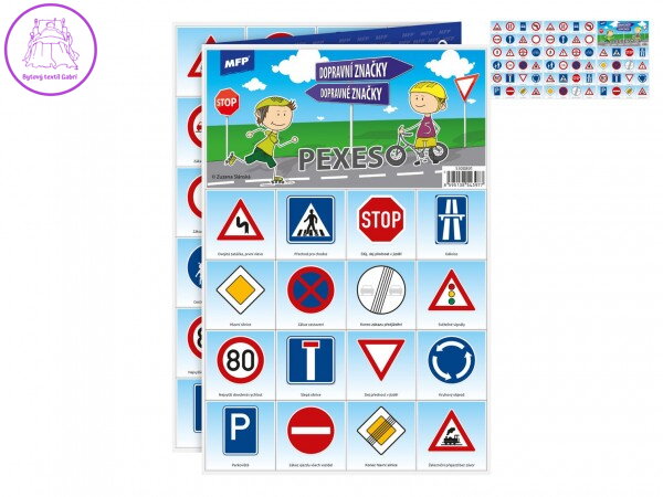 Pexeso papírové Dopravní značky společenská hra 32 obrázkových dvojic 21x30cm