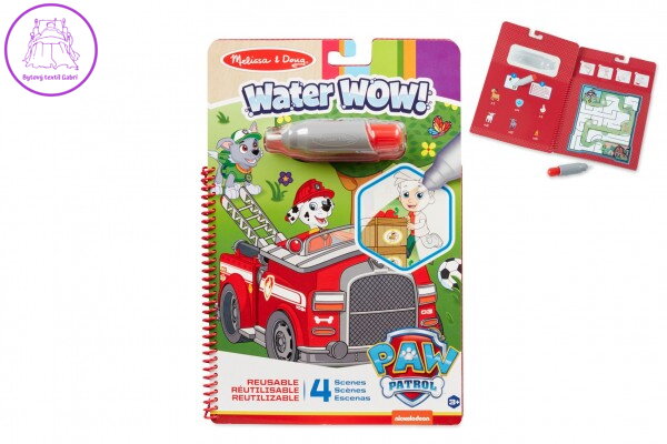 Kouzelné malování vodou Tlapková patrola/Paw Patrol omalovánky/blok 19x28cm + štětec, 4 listy