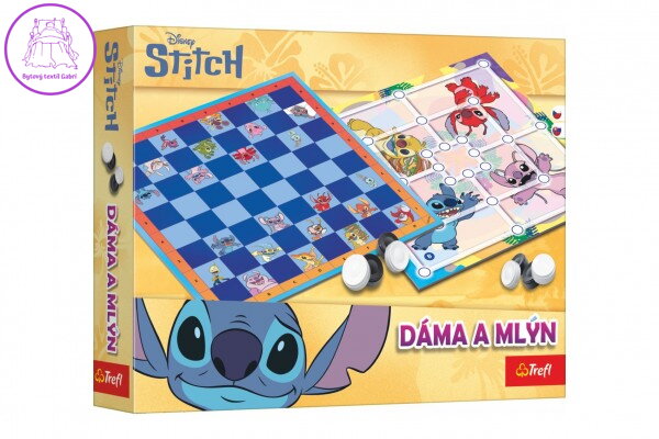 Dáma a Mlýn Lilo & Stitch společenská hra v krabici 29x19x4 cm