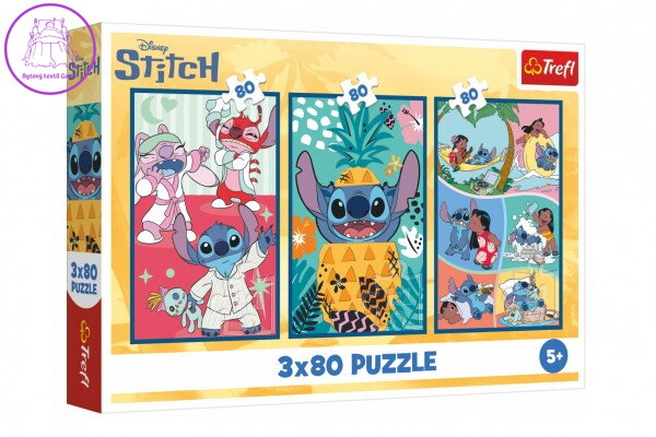 Puzzle 3x80 Lilo&Stitch - Stitchův svět 18x27,5cm v krabici 29x19x4cm Puzzle 3x80 Lilo&Stitch - Stitchův svět 18x27,5cm v krabici 29x19x4cm