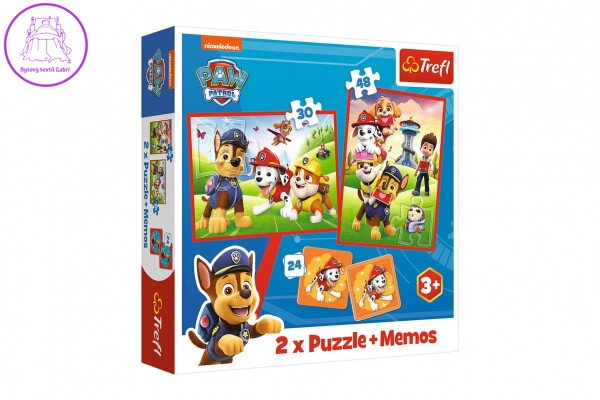 Puzzle 2v1 + pexeso Psí tým Tlapková patrola/Paw Patrol 27,5x20,5cm v krabici 28x28x6cm Puzzle 2v1 + pexeso Psí tým Tlapková patrola/Paw Patrol 27,5x20,5cm v krabici 28x28x6cm