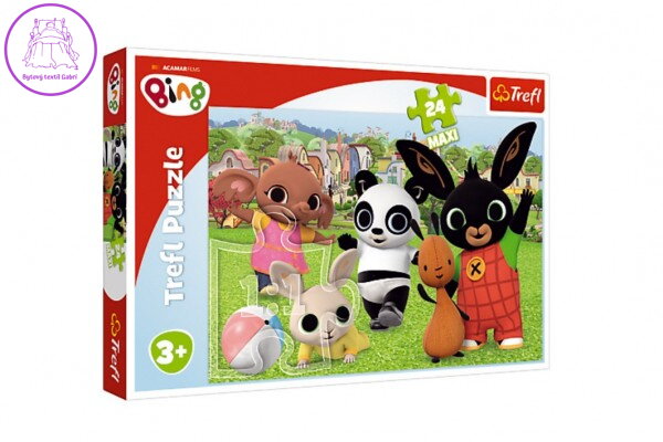 Puzzle Maxi 24 dílků Bing Bunny Zábava v parku 60x40cm v krabici 40x26,5x4cm