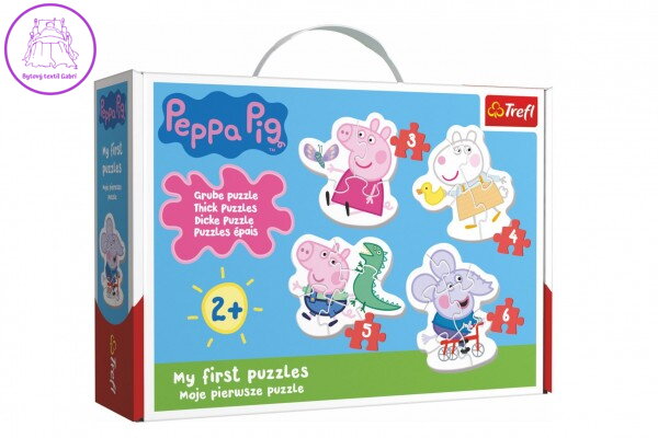 Puzzle pro nejmenší Prasátko Peppa/Peppa Pig 18 dílků v krabici 27x19x6cm 2+