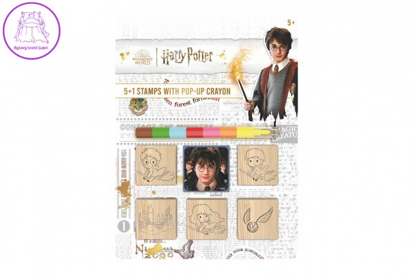 Razítka 5+1 s poduškou dřevěná 5x5cm s voskovkou Harry Potter na kartě Razítka 5+1 s poduškou dřevěná 5x5cm s voskovkou Harry Potter na kartě
