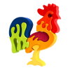 Fauna Dřevěné vkládací puzzle z masivu velký kohout