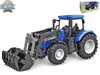 Kids Globe traktor modrý s předním nakladačem volný chod 27cm v krabičce