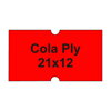 Etikety cen. COLA PLY 21x12 hranaté - 1250 etikiet/kotúčik, červené