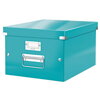 Archivačná krabica, A4, lakový lesk, LEITZ "Click&Store", ľadovo modrá