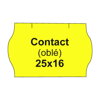 Etikety cen. CONTACT 25x16 oblé - 1125 etikiet/kotúčik, žlté