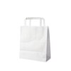 Papírové tašky 18+8x22 cm bílé / 50 ks /