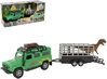 KIDS GLOBE Traffic auto Land Rover set s přívěsem a dinosaurem PB kov