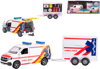 KIDS GLOBE Traffic auto VW Transporter ambulance set s přívěsem PB kov