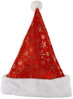 KARNEVAL Čepice vánoční červená 40cm zlaté vločky Santa Claus