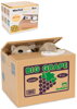 Pokladnička zábavná kasička kočka v boxu chytající peníze na baterie plast